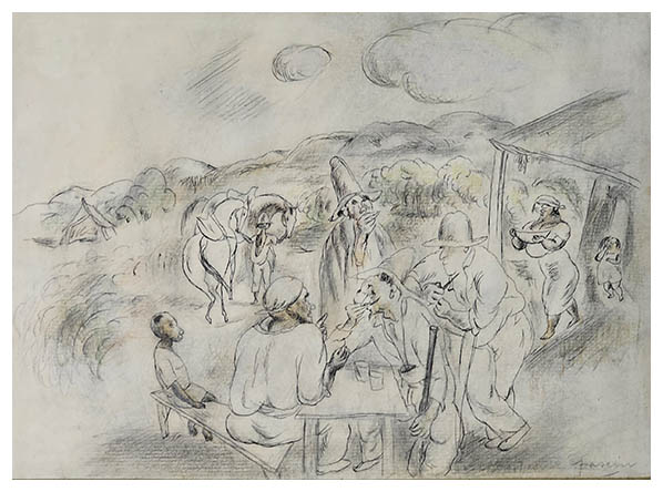 Jules Pascin Fermiers Cubains au repos 1916